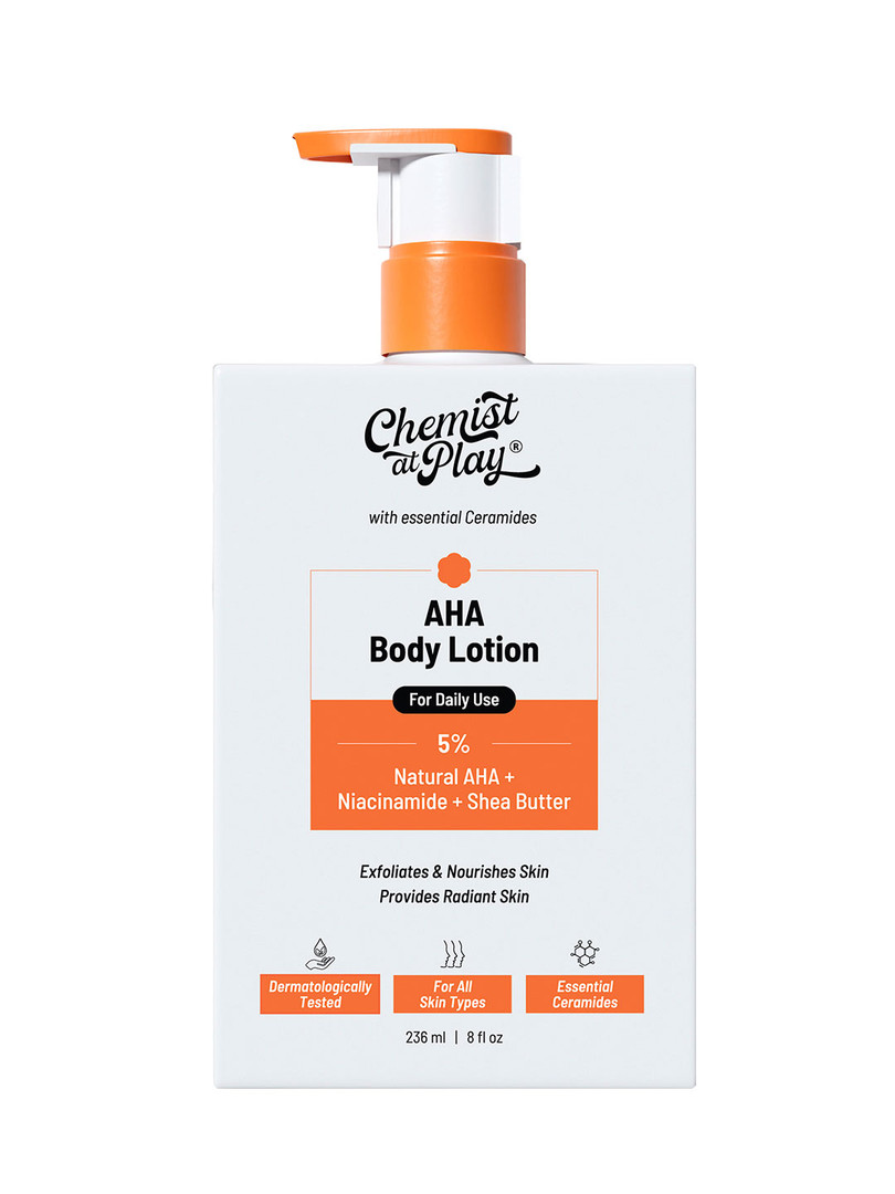 Makeup-accessories-Beauty products Chemist at Play Niacinamide & Shea Butter AHA Body Lotion For Exfoliate Dead Skin - 236 ml